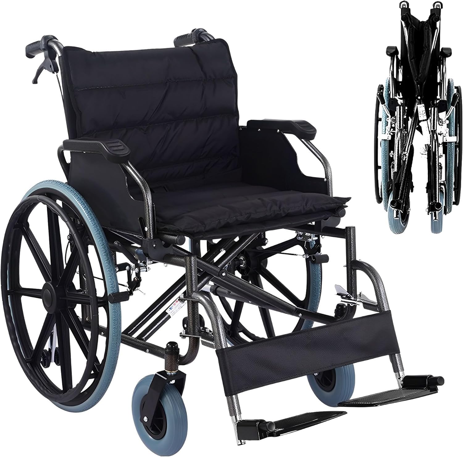Silla de ruedas plegable de 24 pulgadas para viajes en familia