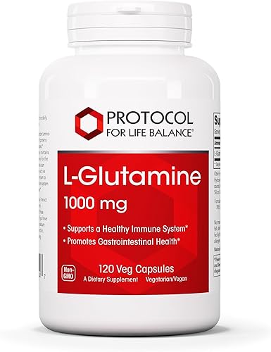 PROTOCOL FOR LIFE BALANCE L-Glutamina 1000mg - Aminoácido - Tejido muscular, salud intestinal Salud inmunológica - 120 cápsulas vegetales