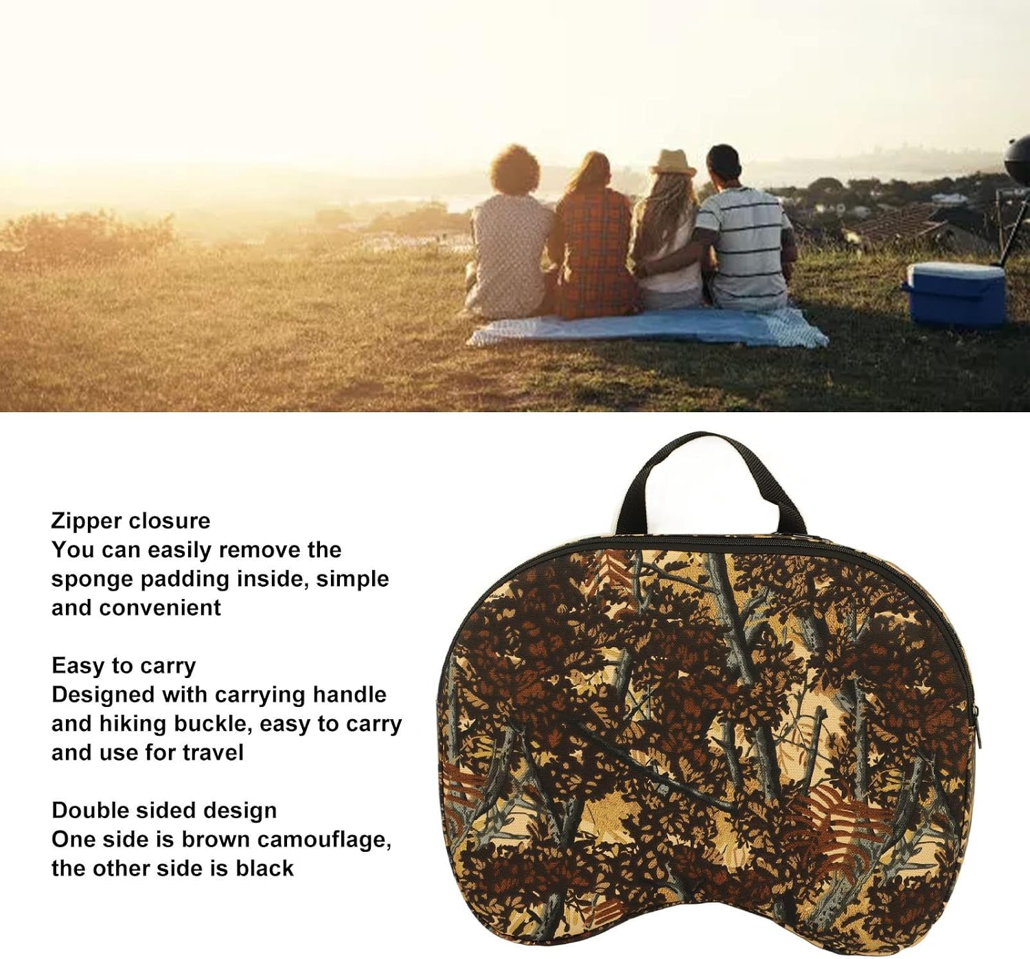 Hunting Seat Cushion, Thickened Irregular Outdoor Seat Cushion with Carry Handle and Climbing Buckle Design