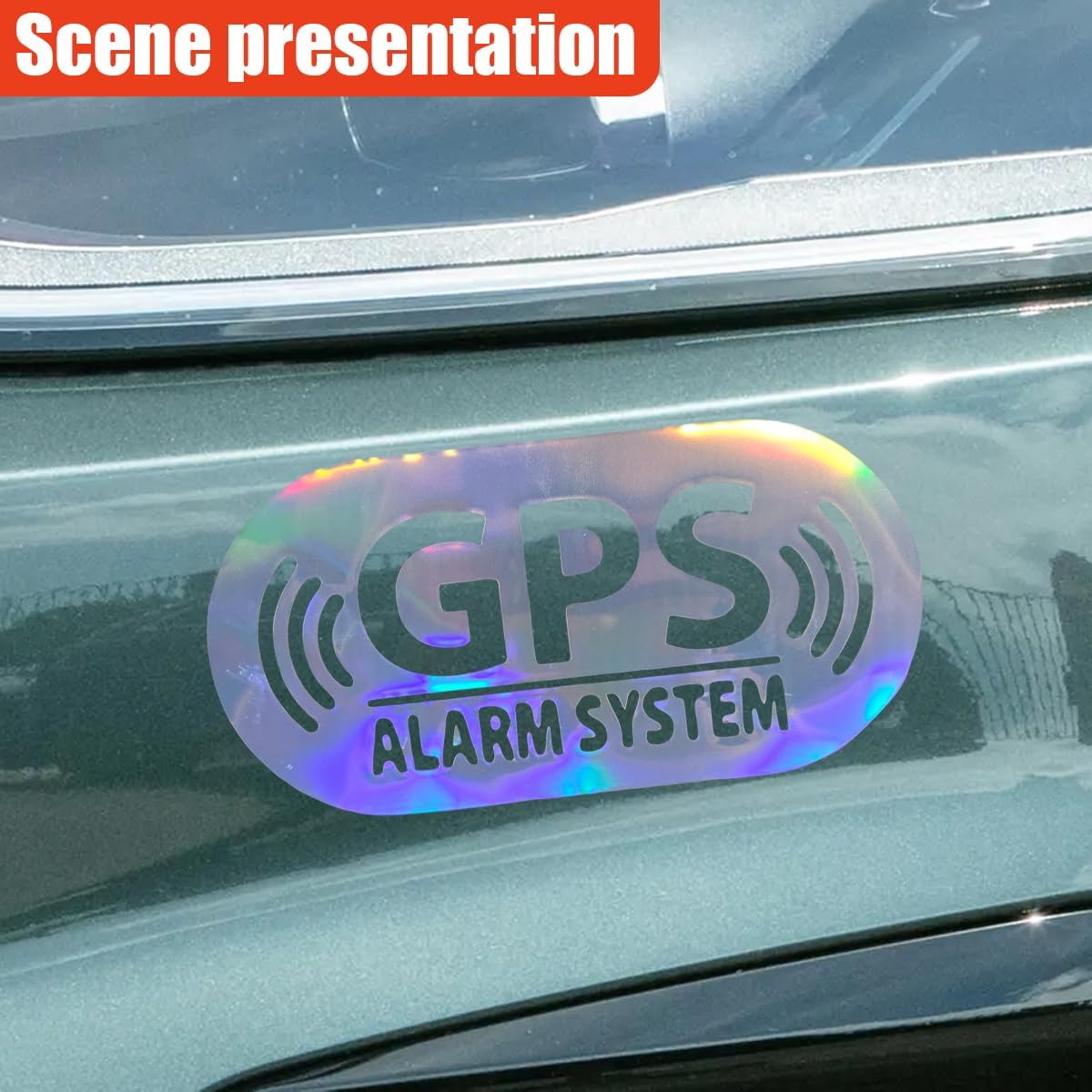 2PCS GPS Alarm System Car Sticker Decal, 6 × 3 Inches Anti-Theft Automotive Window Safety Warning Sticker, Universal Vinyl Self-Adhesive Vehicle GPS Tracking Decal for SUV, Truck (Colorful) image 3