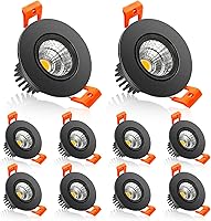 Vista 29 de Lámpara de techo empotrable LED de 2 pulgadas, luz LED regulable de 3 W, luces empotrables COB de 60 ángulos de haz con controlador, blanco cálido