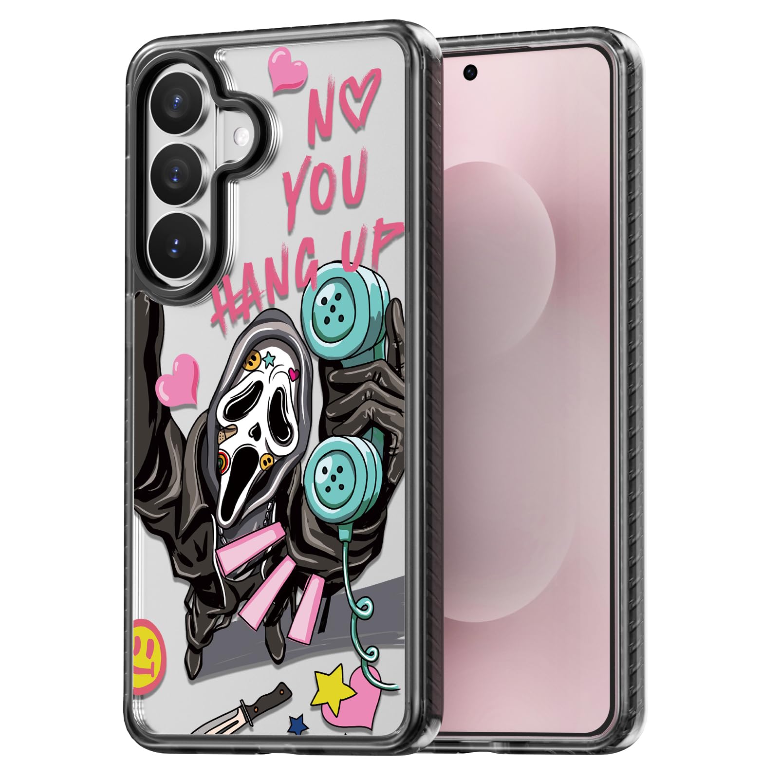 Rosarnnah for Samsung Galaxy S26 Case Aesthetic Black, Skeleton | Cute Funny Pattern Design for Girls Women Men, Durable Shockproof 6.2" Phone Case 6.6ft Drop Protection for Fashion Daily