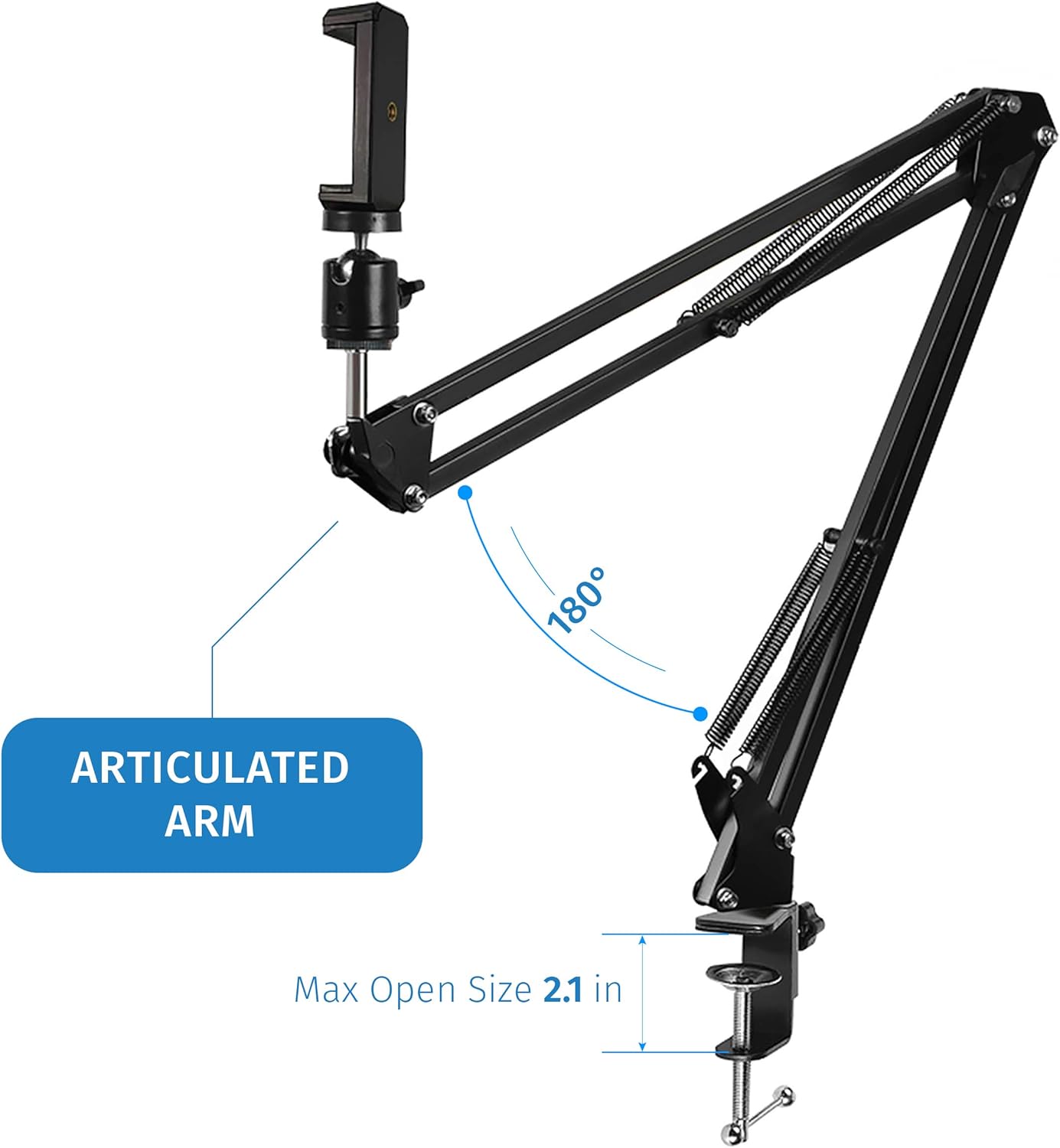 Blасk Frіdау 🔥 Pixlplay - Arm Stand Phone Holder with Wireless Shutter Remote Articulated Suspension Boom Scissor for Table Desktop Mount Overhead Filming Compatible with iPhone Samsung GoPro Sony Action Camera