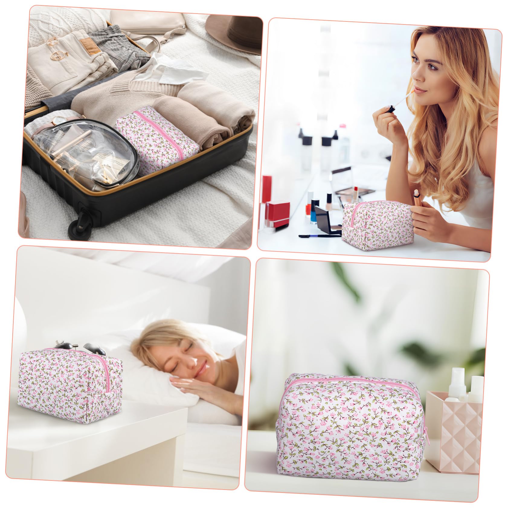 VALICLUD 3stücke Reise Kosmetiktasche Mit Floralem Design Praktischer Makeup Organizer Für Damen Leicht Und Tragbar Für Reisen Und Unterwegs Vielseitige Verwendung Für Kosmetik Und
