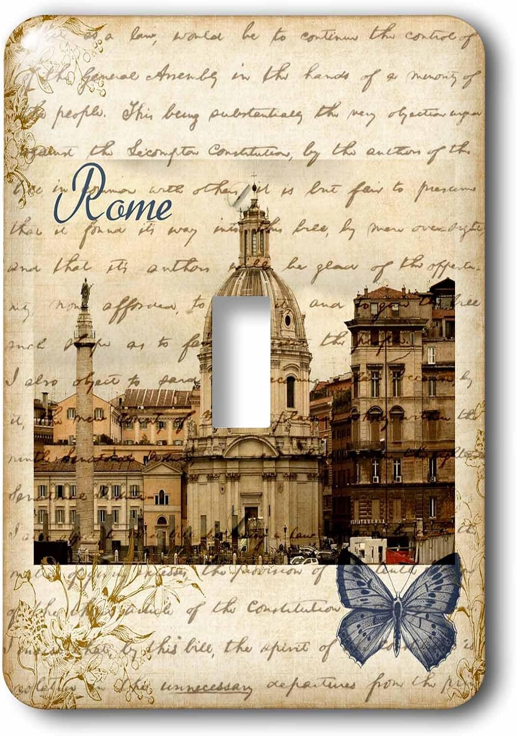 3dRose lsp_178934_2 Rome, Italy Vintage Light Switch Cover image 4
