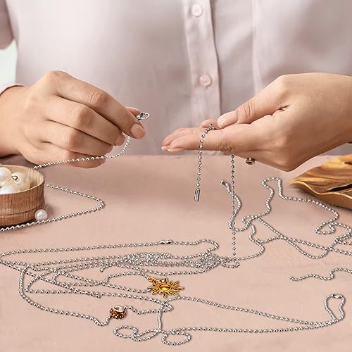 Miniatura 5 de 100 unidades de cadena de metal para perro, cadena de eslabones de cuentas a granel, cadenas de collar con cuentas para hacer joyas, suministros de