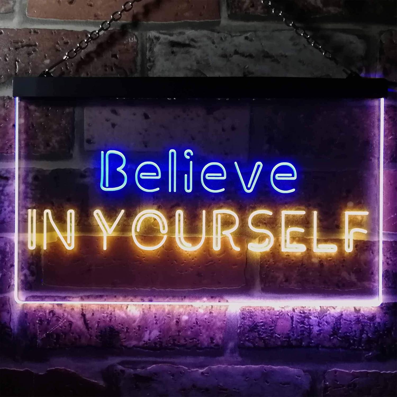 ADVPRO Believe in Yourself Bedroom Home Room Décor Dual Color LED Neon Sign Blue & Yellow 16" x 12" st6s43-i3198-by