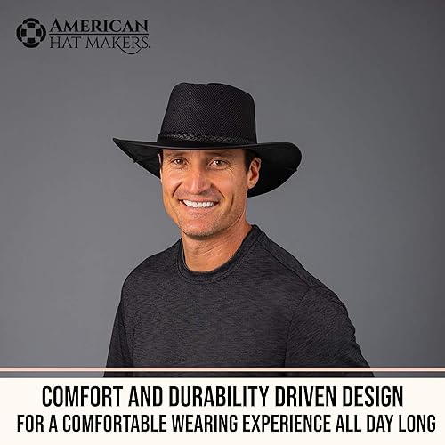 Miniatura 9 de American Hat Makers Breeze Mesh Sun Hat Hombre y Mujer - Sombrero de cuero para exteriores