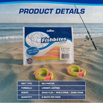 FishBites E-Z Flea Sand Flea Fishing Bait, Electric Chicken