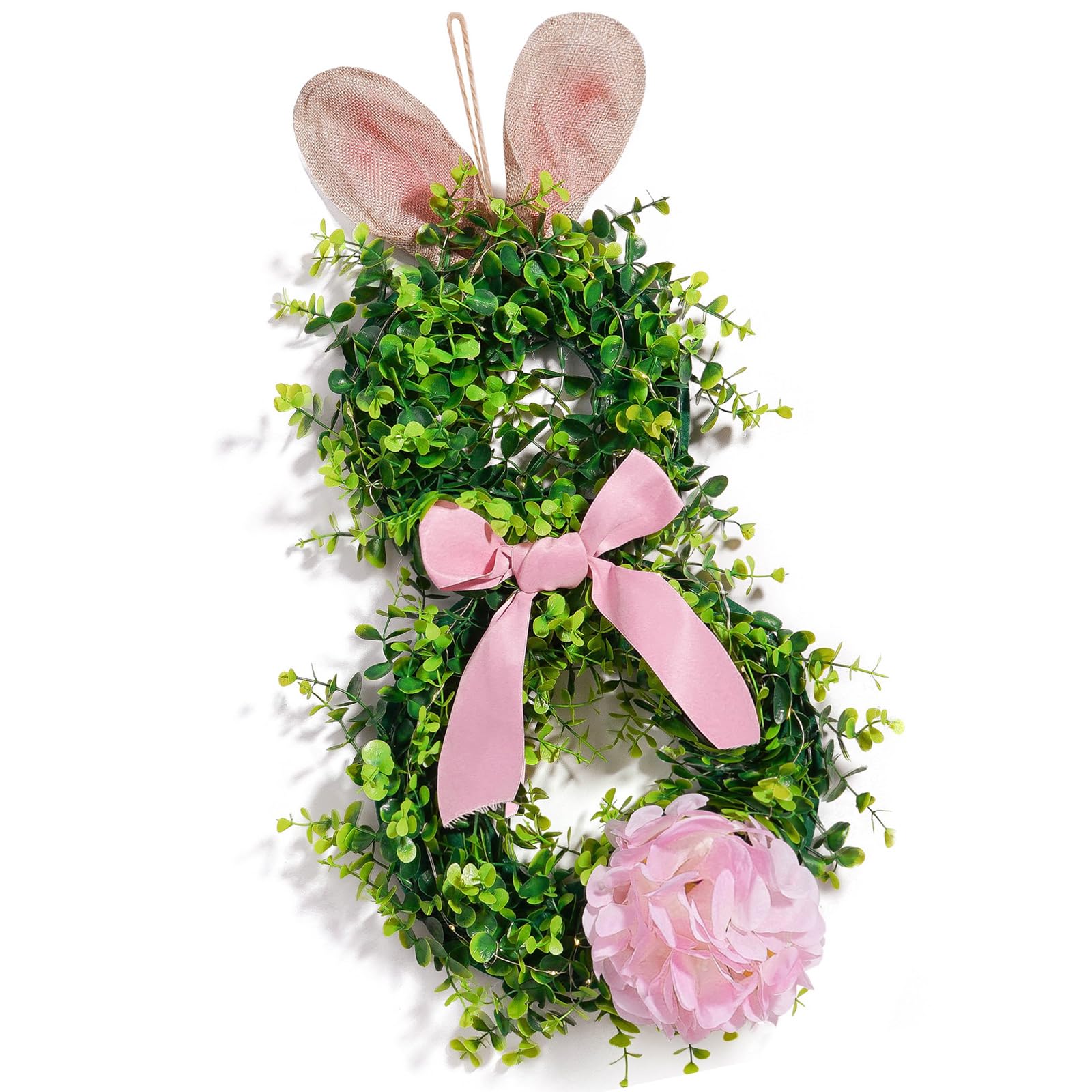 Jazuaiao Artificial Wreath with LED Light Spring Wreath for Wedding Party Table Centerpieces Inside and Outside Decoration Nursery Classroom Decoration