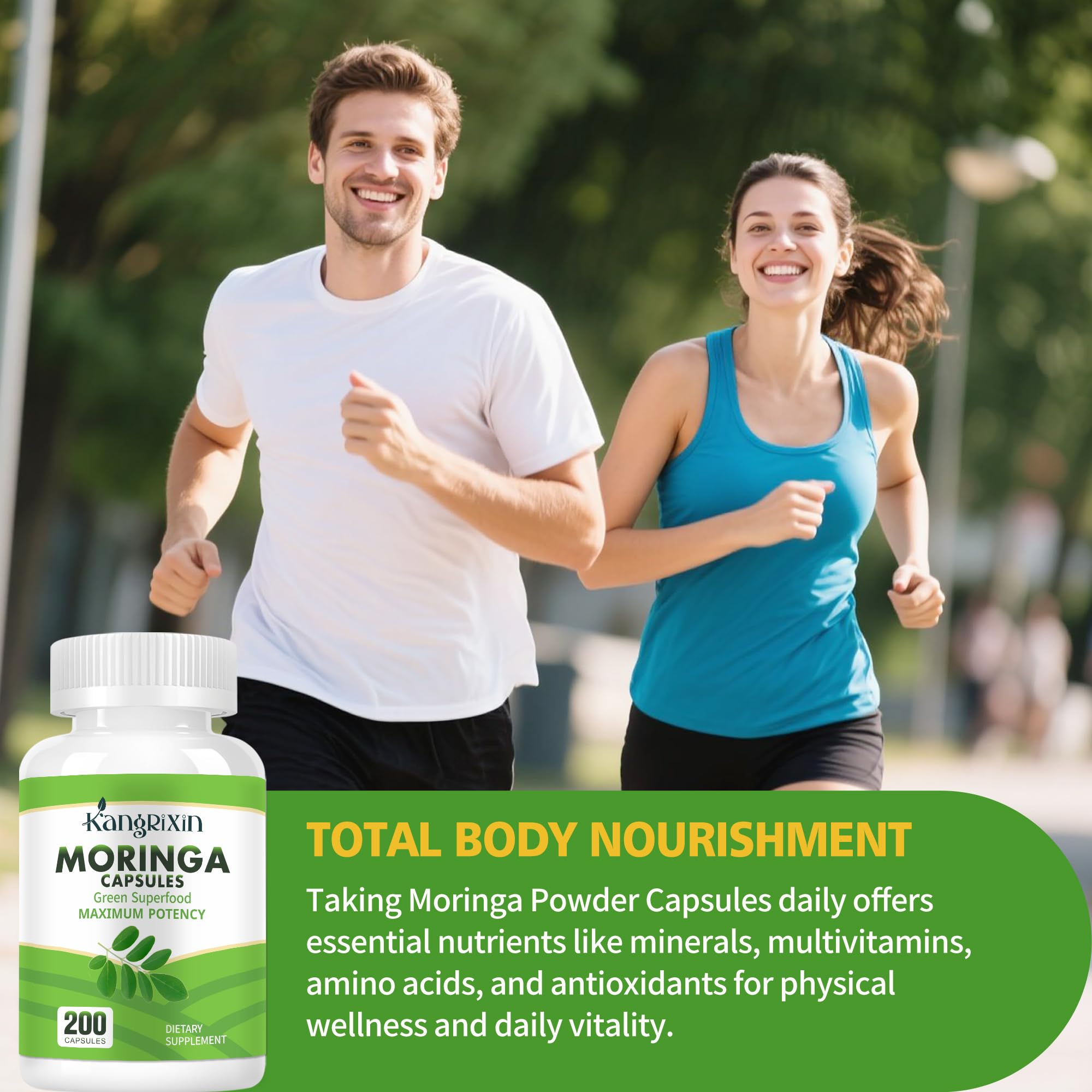 Moringa Capsules 200 Count | 30:1 Extract 700mg | Pure Moringa Oleifera Powder Pills Non-GMO | Sustained Energy, Immune, Skin, Hair & Gut Health | Vegan Gluten-Free Daily Wellness Supplement — Amazon image 4