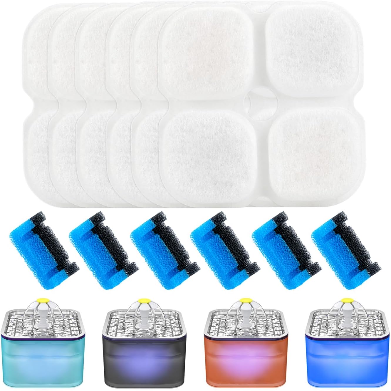 Repuesto de Filtro para Fuente de Agua para Gatos Wonder Creature, Pack 6+6