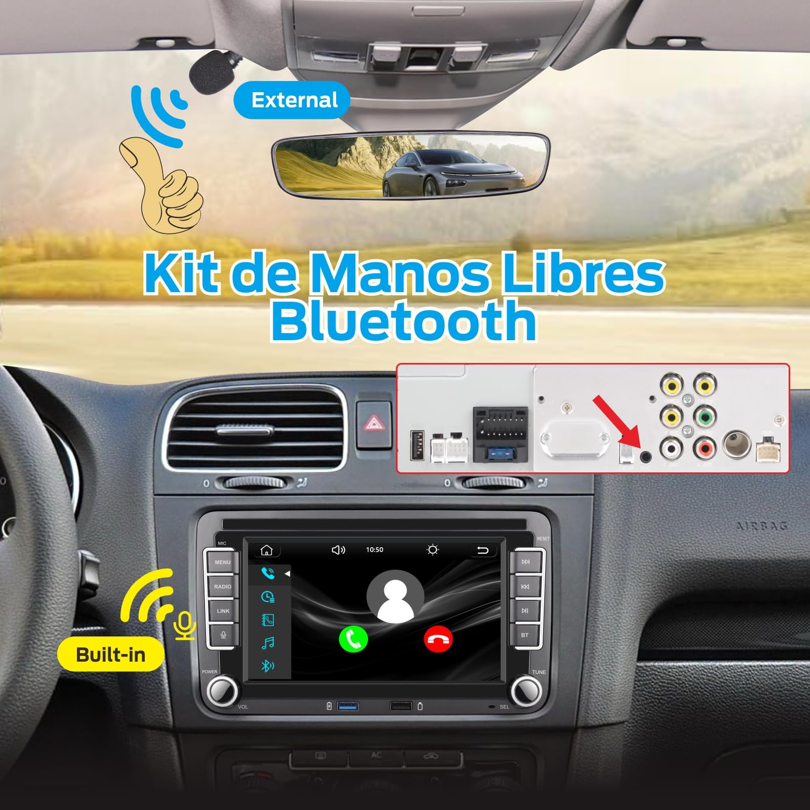 Radio Coche Linux 5s Inicio | Bluetooth/CarPlay/Android Auto Inalámbrico/FM/Am/RDS/USB | DSP 100W | Compatible con VW Golf 5/6 Passat Caddy EOS T5 Tiguan Touran CC Polo