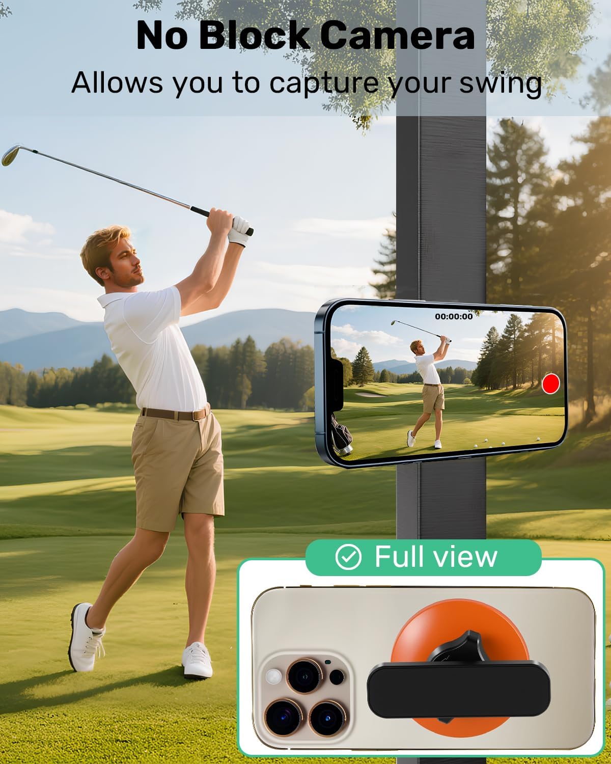 Magnetic Golf Cart Phone Holder, Compatible with MagSafe iPhone 16 Pro Max Plus 15 14 13 12 Mini, for GPS & Golf Apps, Fits EZGO, Club Car, Yamaha, and Icon, Golf Cart Accessories - Image 4