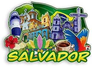 Refrigerator Magnet for Salvador Brazil City Travel Souvenir 3D Handmade Wooden Home Decoration Landmark Decorative Fridge Sticker Tourist Collection Gift 1900