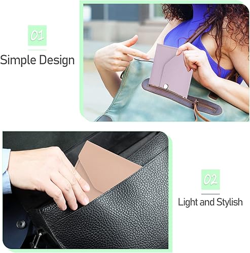 Miniatura 4 de 3 Piezas Bolsas de Sobres de Dinero en Efectivo, Pletpet Bolsa de Dinero de Cuero PU Cartera de Efectivo Sobre Reutilizable de Presupuesto para