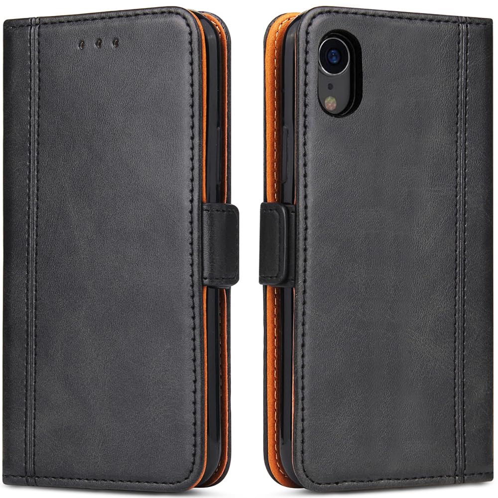 KANVOOS Cover per iPhone XR, Cover a Libro Portafoglio in Pelle PU [Porta Carte] [Magnetica], Antiurto Flip Case Custodia per iPhone XR (Rosso