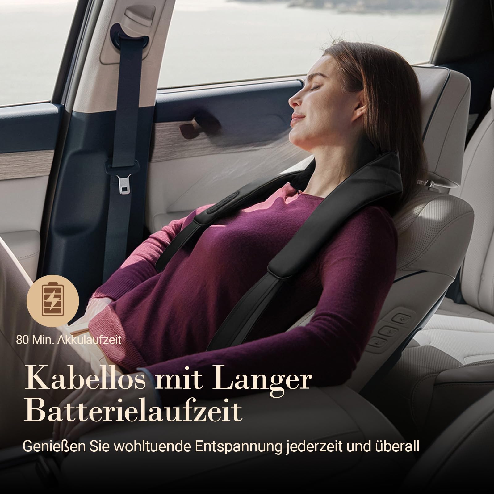 CuPiLo Kabelloses Shiatsu-Nackenmassagegerät mit Wärme, Freihändig Tragbar | 4D Shiatsu-Tiefenmassage wie echte Hände, 5-Zonen-Wärme, 3 Modi, 3 Intensitäten, Auto-Off, Ideal als Geschenk
