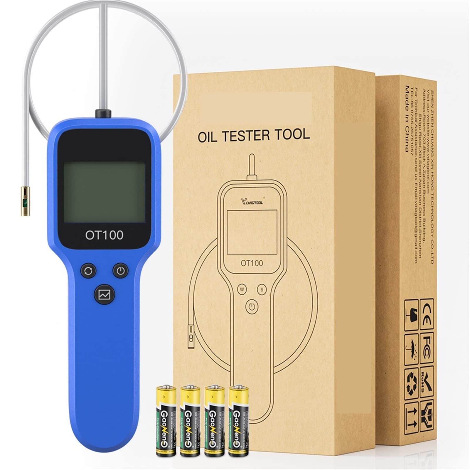 Probador de aceite del motor for detector de calidad de aceite de verificación automática con LED Pantalla Analizador de gas Analizador de líquido de frenos Injectar comprobar el probador de aceite Po