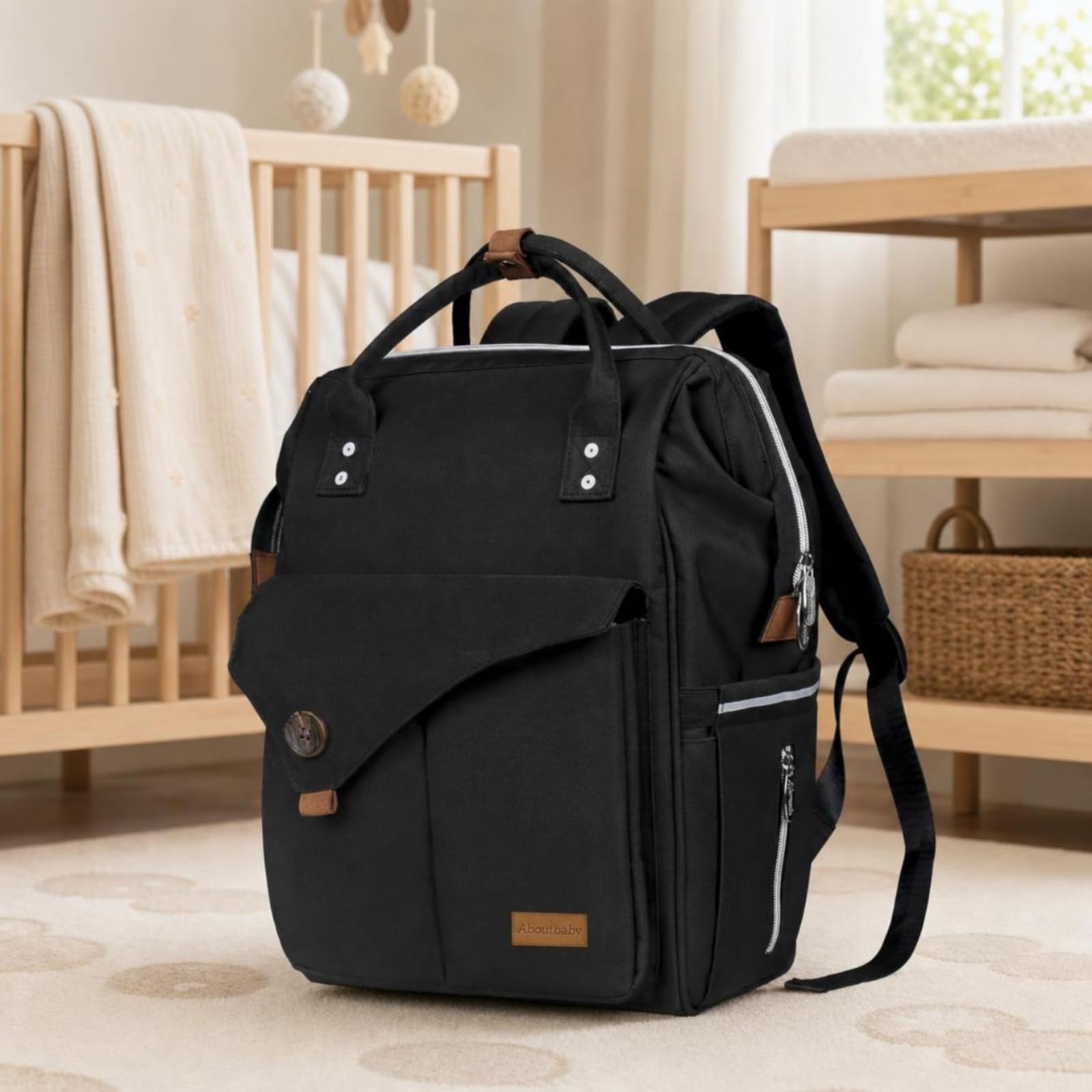Zaino Fasciatoio Borsa Pannolini Zaino Neonato Zaino Maternità Borsa Cambio Impermeabile con Scomparti Dedicati Anteriore E Tasca Laterale Adatto a Nido Auto Passeggiate, Array, Grigio