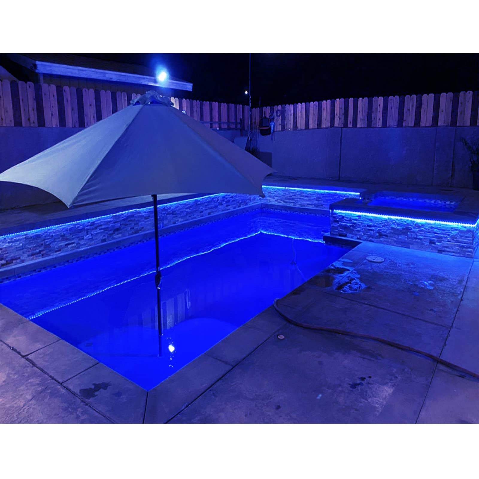 Buy Abkshine Solar Blue LED Strip Lights,6M 180 LED Outdoor Waterproof LED Light Strips,8 Modes