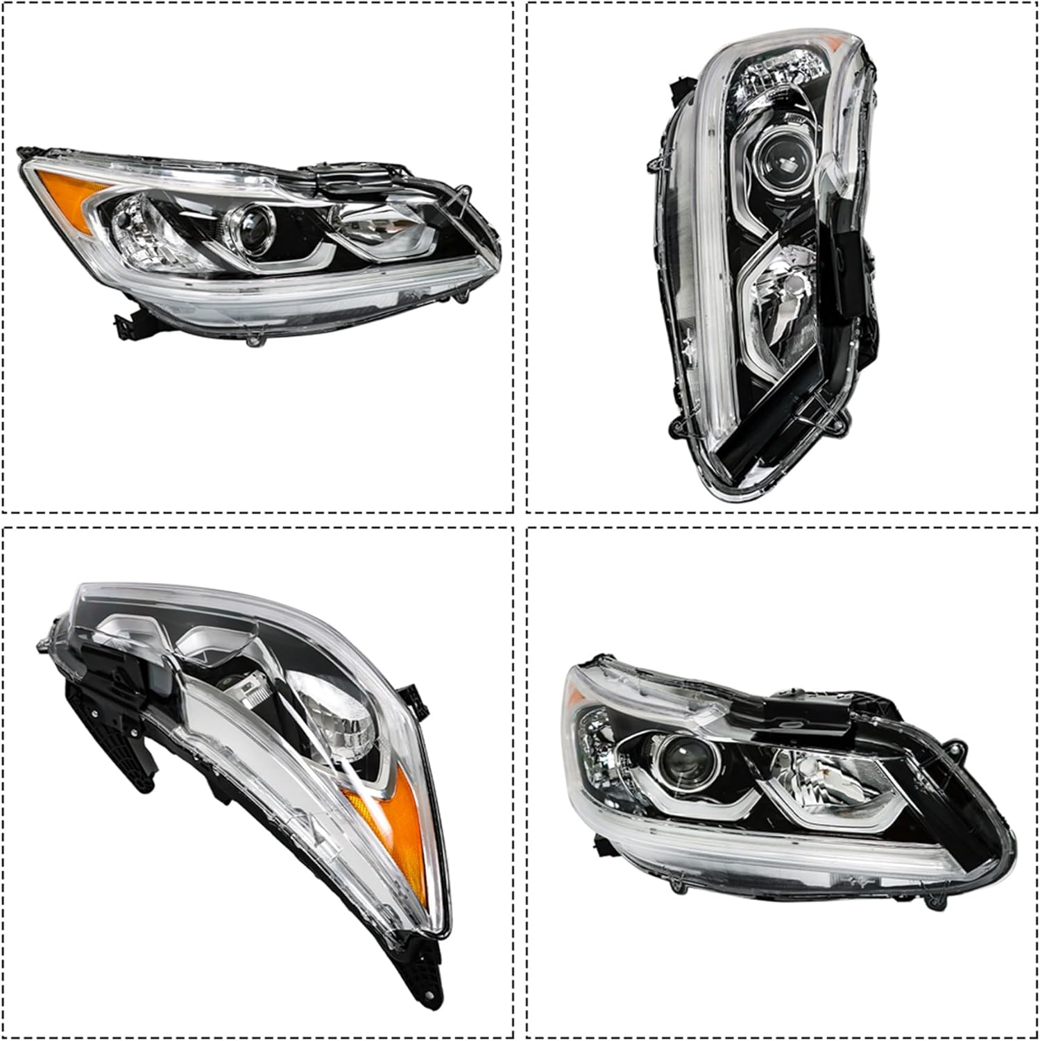 WFLNHB Passenger Side Headlight Assembly Replacement for Accord 2016-2017 Headlamp 33100-T2A-A81