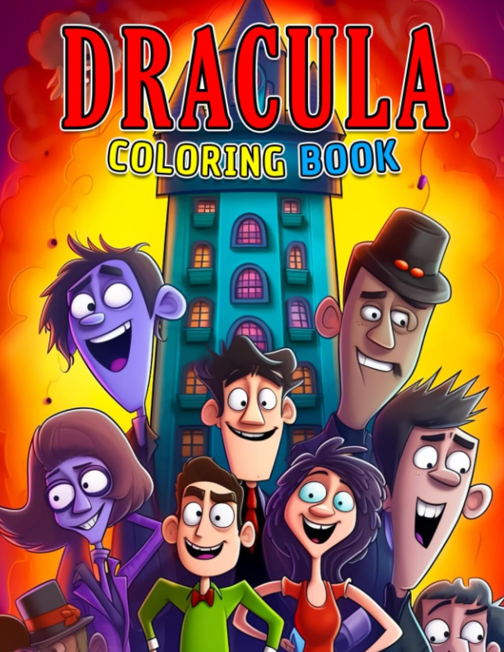 Dracula Coloring Book: Crazy Hotel with Unique Characters in Coloring Pages to Drawing | Birthday Gifts for Kids and Childs to Relaxation with Stress Relief
