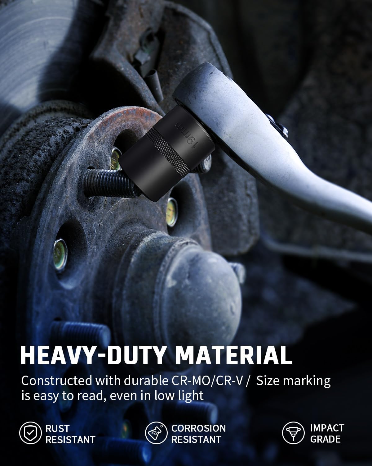 16pcs Impact Brake Caliper Socket Set, 1/2" Square Drive Wrench Brake Adjusting Tool Kit Compatible with Audi Benz BMW Porsche Ford VW