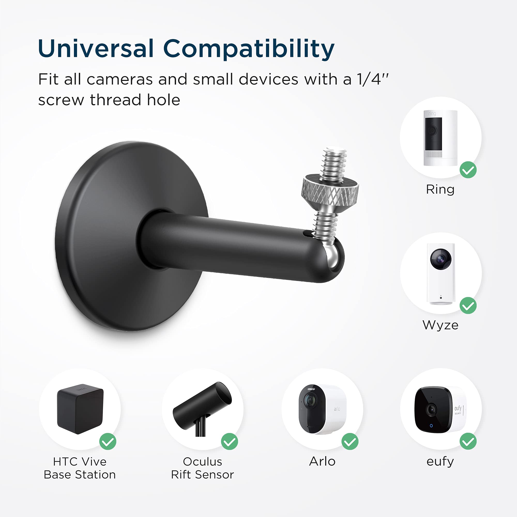 KIWI design Security Camera Mount Bracket, Universal Stylish Metal Wall