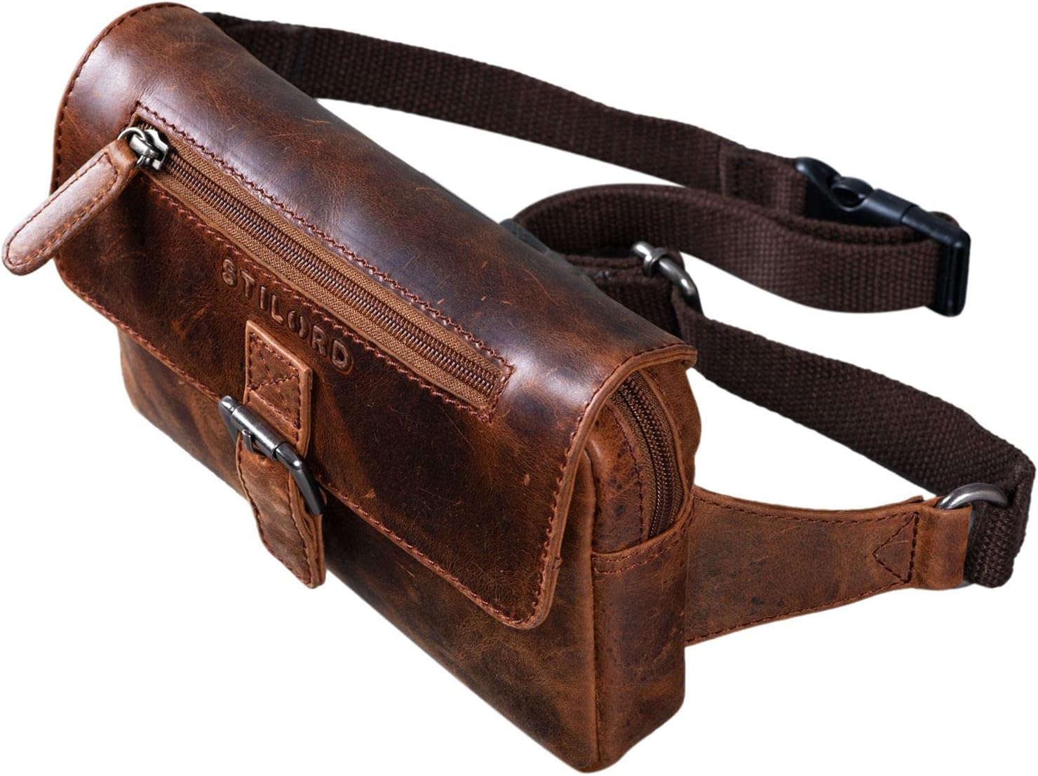 STILORD "Ian" Vintage Belt Bag Leather Men Women Waist Bag Bumbag for Festival Travel Party Concert Pouch Bag Fanny Pack in Genuine Leather Colour:Zamora - Image 5