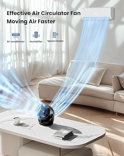 Miniatura 2 de Gaiatop Ventilador de escritorio, ventilador eléctrico portátil de escritorio de 5 pulgadas, pequeño pero potente con 3 velocidades de inclinación