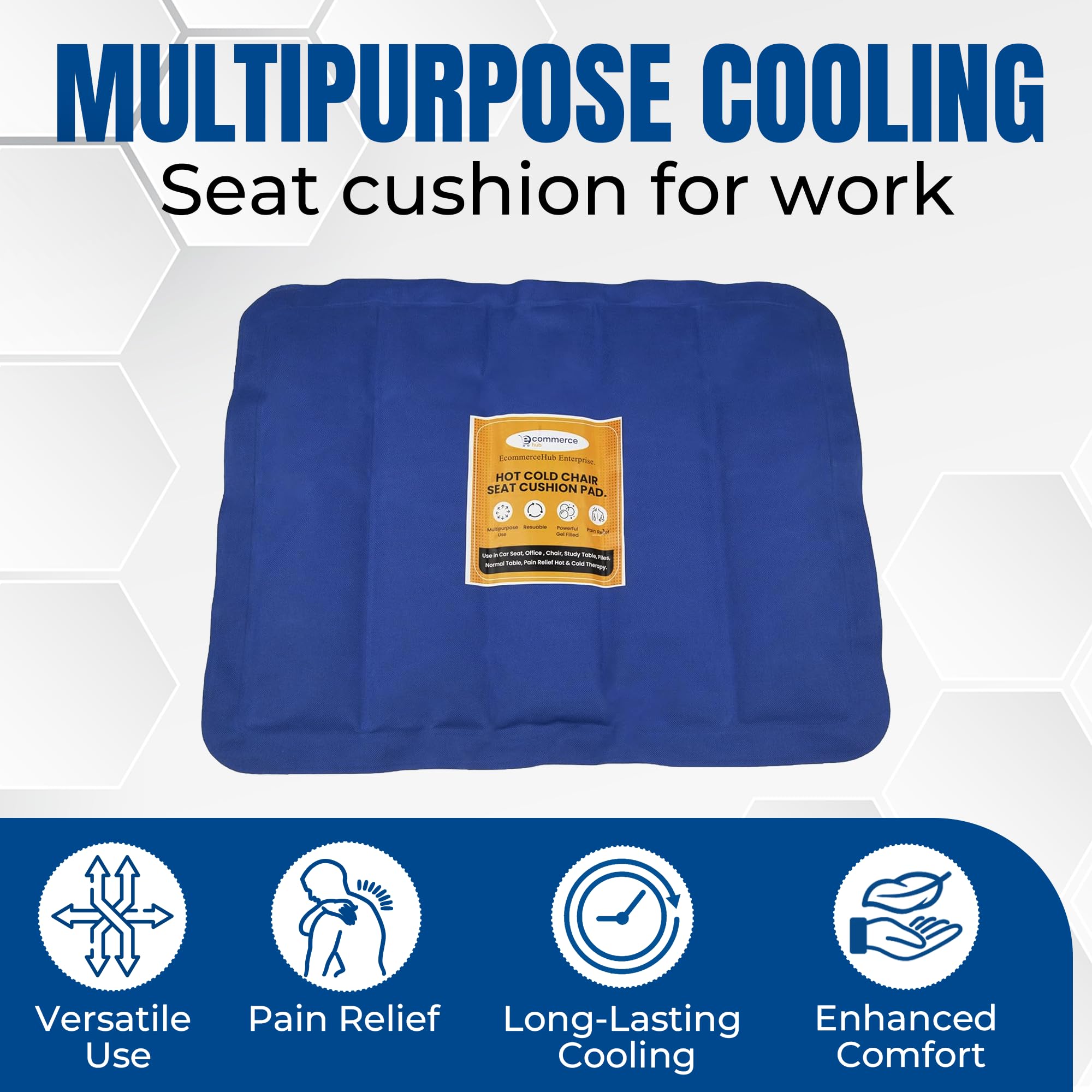EcommerceHub® Cold Chair Cooling Cushion, Use for While Working,Study,Car Driving, Lower Pain, Body Pain Multipurpose Use Cooling Packs Pads