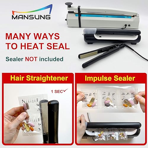 Miniatura 3 de Mansung S - Bolsas de pastillas (700)  Bolsas de pastillas para medicina  Organizador de suplementos vitamínicos  Bolsas sin BPA para un