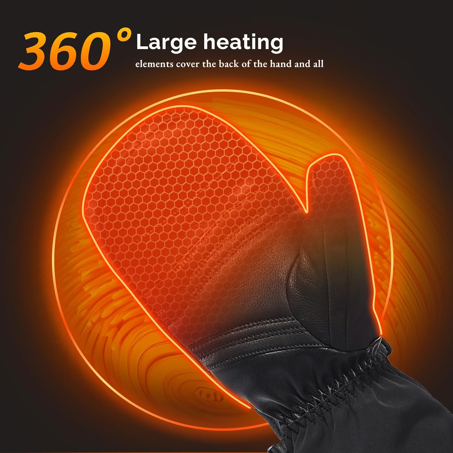 SNOW DEER Heated Mittens for Men and Women Waterproof Ski Gloves with Touchscreen 7.4V 3000mAh Battery Gloves Electric Rechargeable Thermal Mittens for Hands Warm