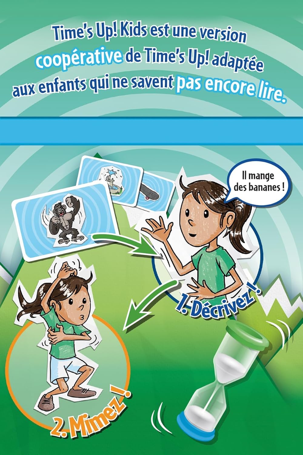 Asmodee Time's UP! Kids Version Panda Jeu de Société Enfants dès 4 Ans Jeu d'Ambiance Famille Rapidité Cartes Dessins 2-12 Joueurs 20 Min