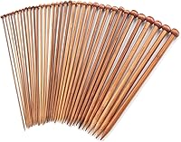 Vista 1 de LIHAO Juego de 30 piezas de agujas de tejer de bambú, agujas de tejer de madera, accesorios de kit de tejer para principiantes hechos a mano, de una