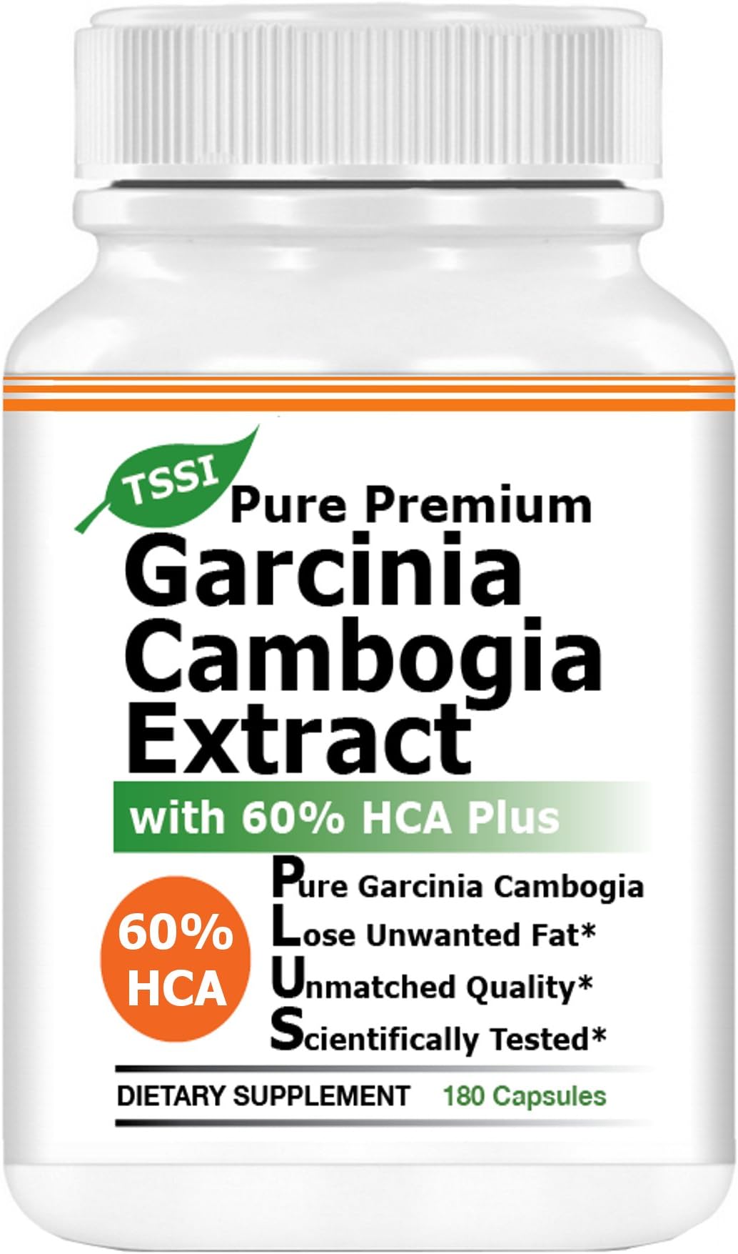 Garcinia Cambogia Extract Pure HCA 60 - 3000 mg Daily - 180 Capsules - Made in USA - 100% Money Back Guarantee - Natural Appetite Suppressant and Dietary Supplement - All Natural Organic Ingredients with No Fillers or Binders for Max Weight Loss Benefits
