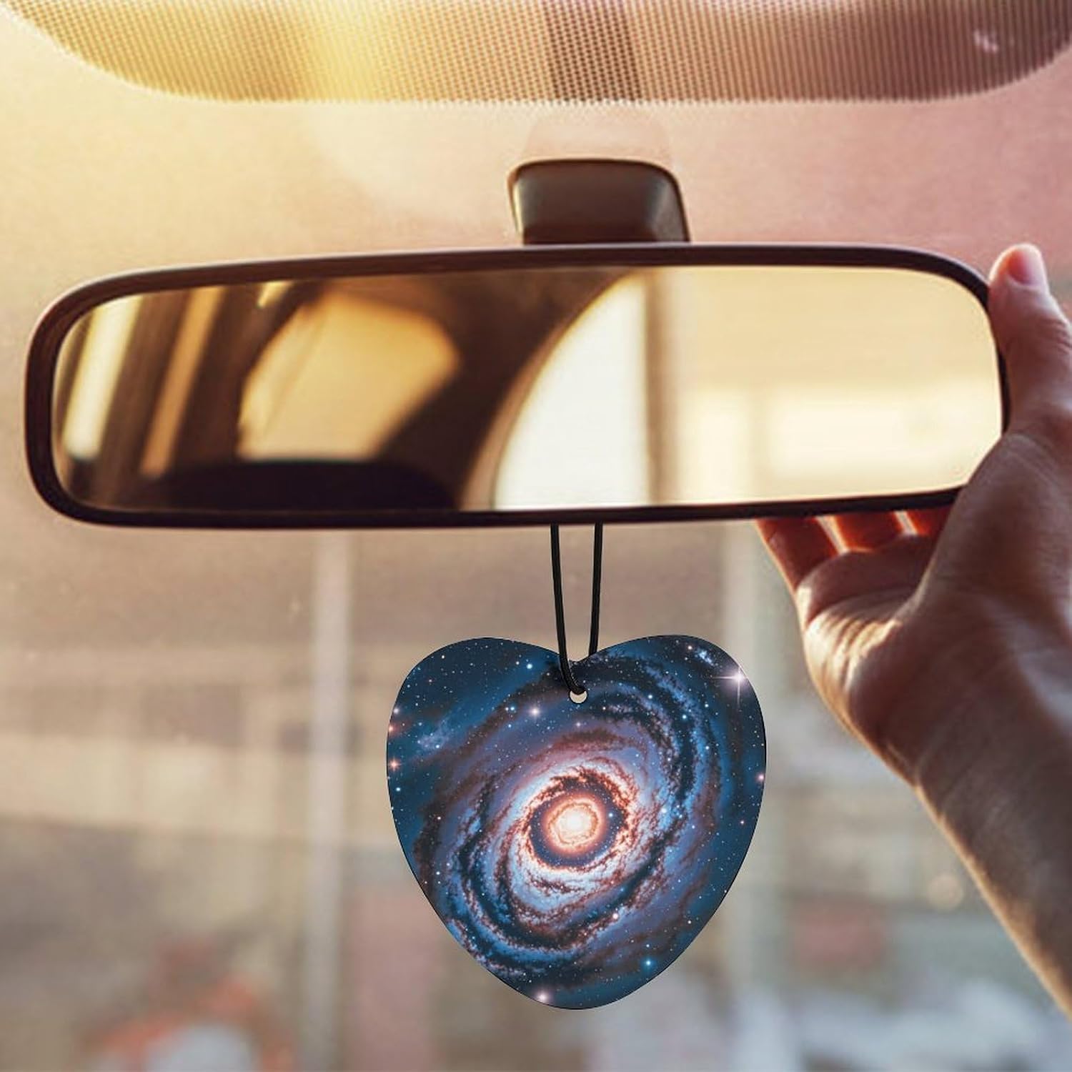 3PCS Planet Stars And Galaxy Car Air Freshener Hanging Scented Cards Cute Black Car Fresheners Long Lasting New Cars Scents for Women Men Natural Air Freshener with Lanyard Automotive Fr