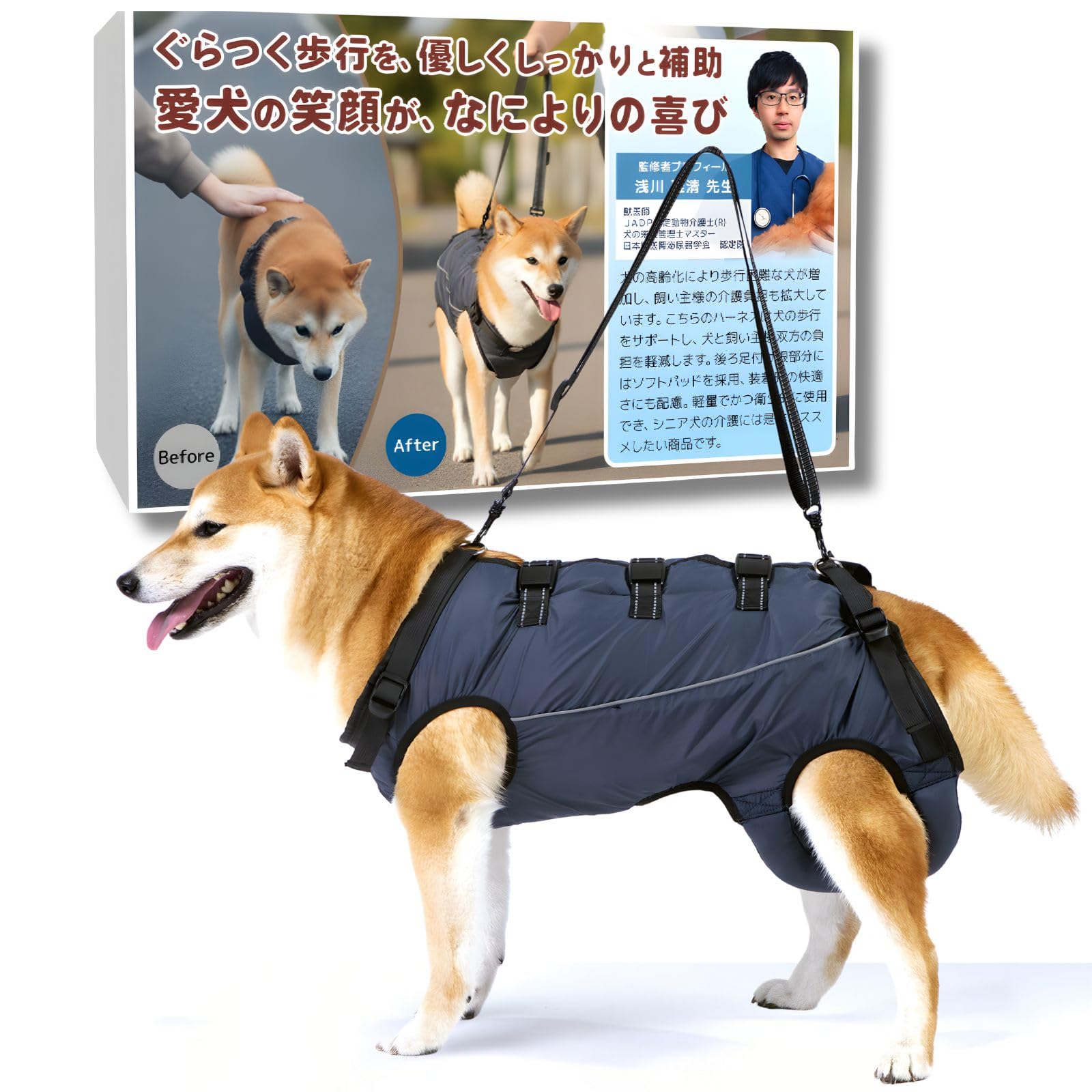 Amazon | [Luaex] 犬 介護 ハーネス【獣医師監修 ワンタッチ装着 介護