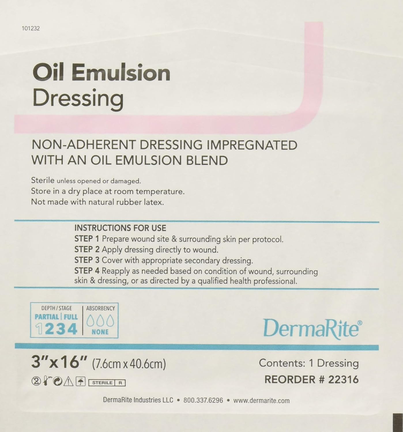 Amazon.com: Dermarite Industries Oil Emulsion Non Adherent Dressing, 3 ...