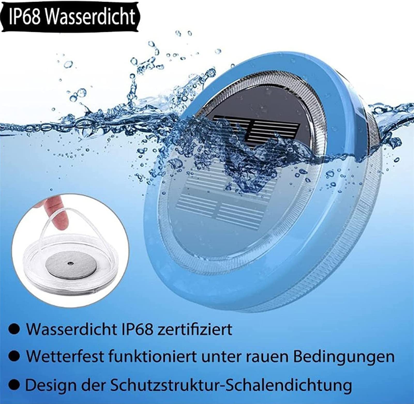 LED Poolbeleuchtung, IP68 Pool Beleuchtungen Unterwasser Pool, Solar Wasser Schwimmende Lampen Poollampe Solarlampe für außen Garten Rasen Teich Pool Brunnen Aquarium (4PCS)