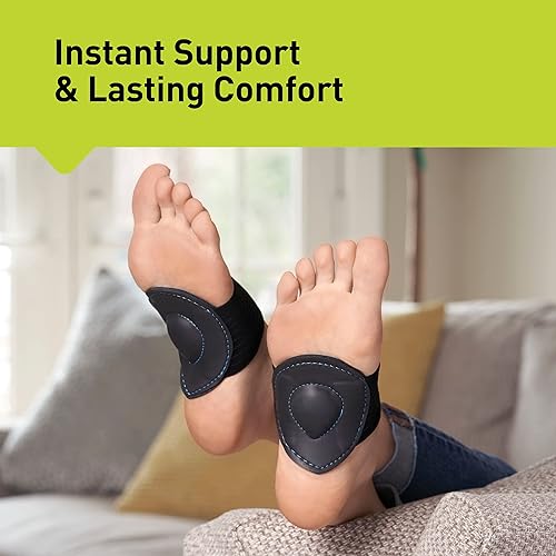 Miniatura 5 de PROFOOT Strutz - Soporte de arco acolchado para aliviar la fascitis plantar con banda de compresión para pies, almohadilla de espuma de gel que