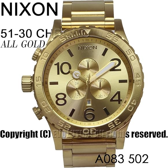 Amazon.co.jp: [ニクソン] NIXON 腕時計 51-30 CHRONO: ALL GOLD A083