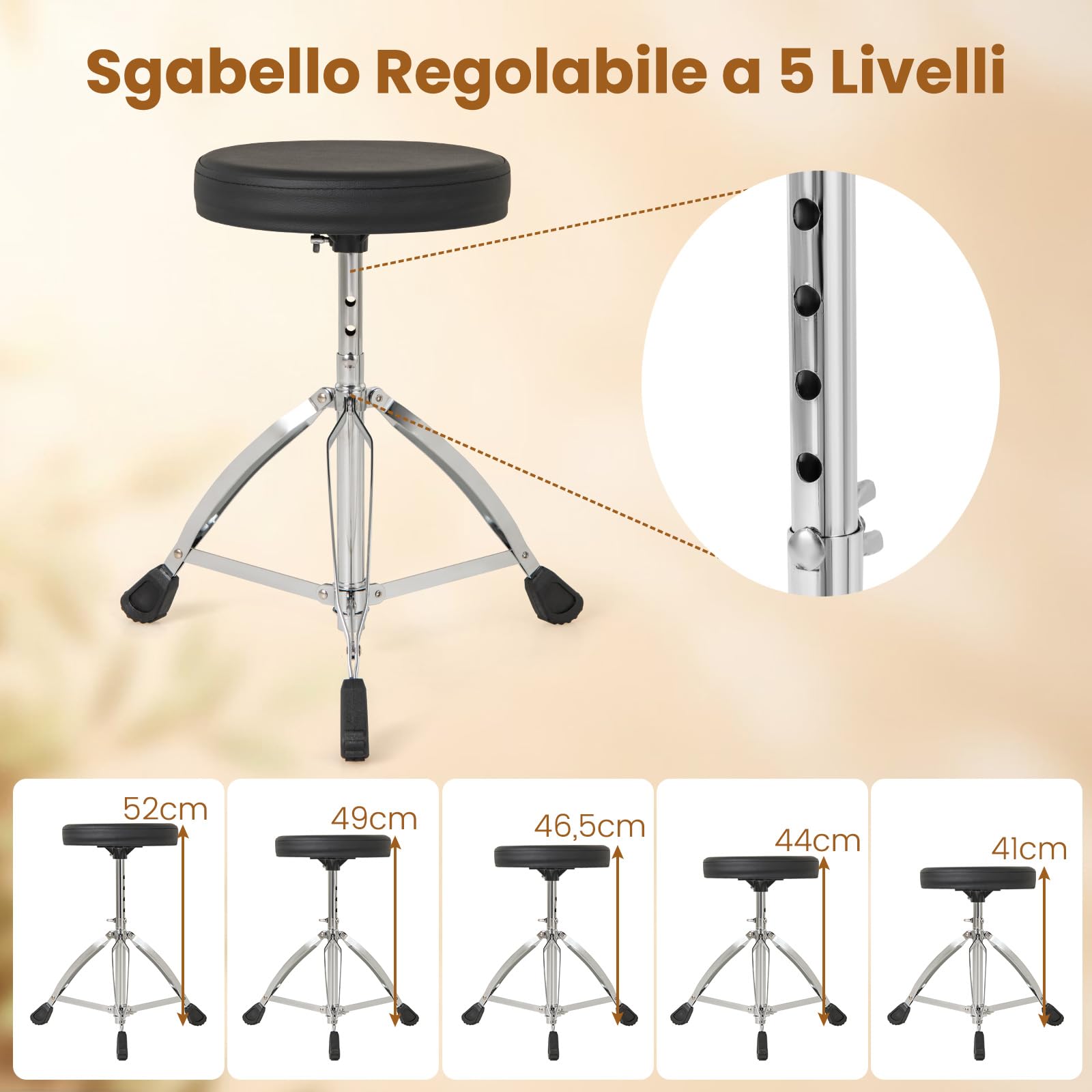 COSTWAY Set di Batteria Elettrica a 8 Pezzi, con 3 Piatti, 5 Pad a Rete, 2 Pedali, 225 Suoni e 30 Demo, Batteria Musicale Pieghevole per Principianti con Sgabello Regolabile, Bacchette e Cuffie