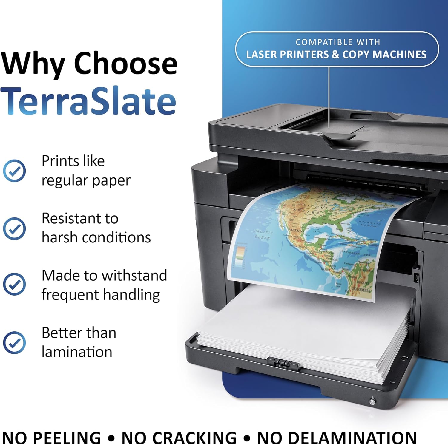 TerraSlate Paper 5 MIL 8.5" x 14" Waterproof Laser Printer/Copy Paper 50 Sheets