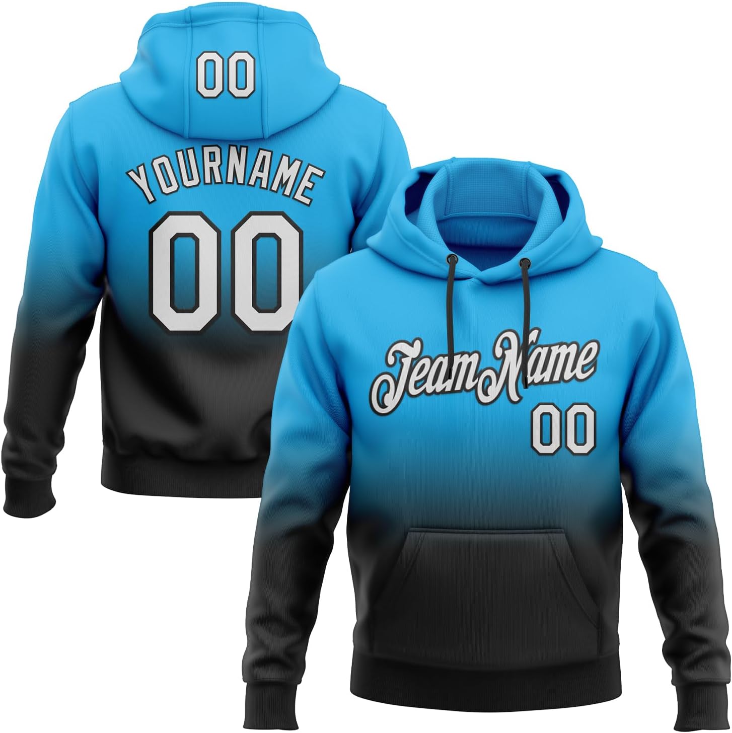 Custom Gradient Football Baseball Hoodie Men Women Youth Stitched Personalized Two Tone Sports Pullover Sweatshirts