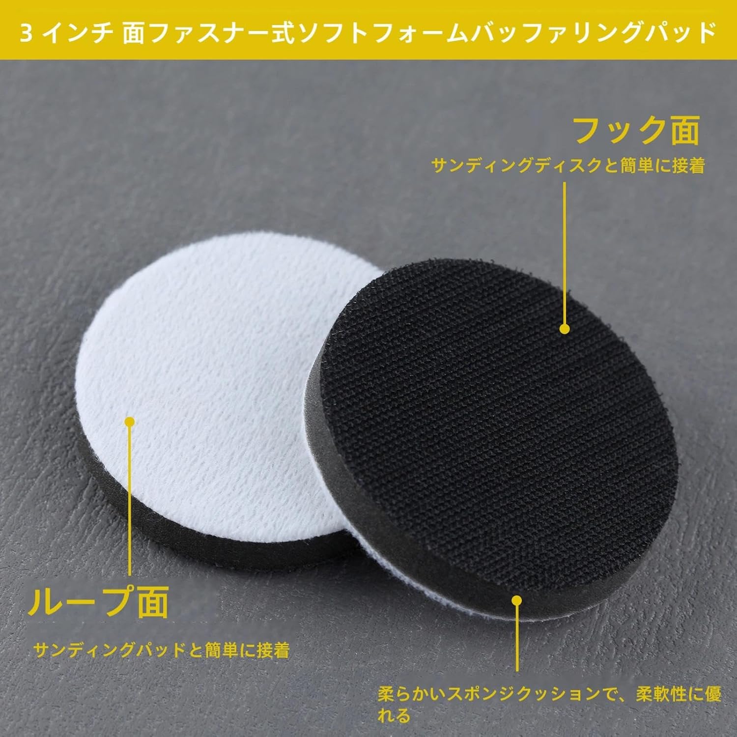 5 Pack 3 Inch (75mm) Hook and Loop Soft Foam Buffering Pad No Hole Sponge Cushion Buffer Backing Pad Thick Foam Sanding Pads for Orbital Sander Soft Interface Pad
