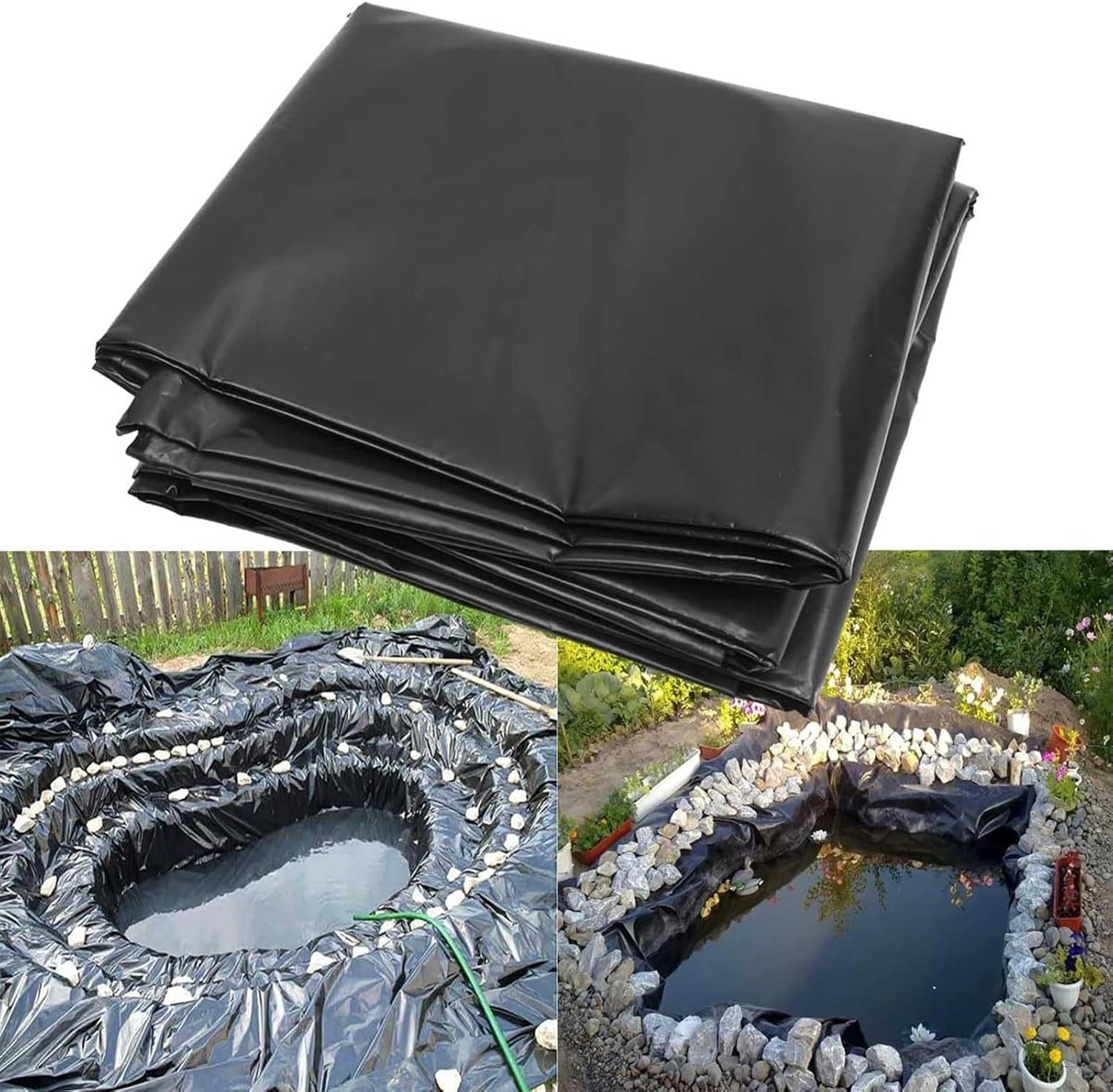 Garden Pond Membrane Fountains Waterfall Flexible Pond Liner Pond Lining 1×6m 2x4m 3x4m 5x7m 6×9m 8x12m 10×15m Outdoor Fish Pool Liner Impermeable Film(6.5x13.1ft)