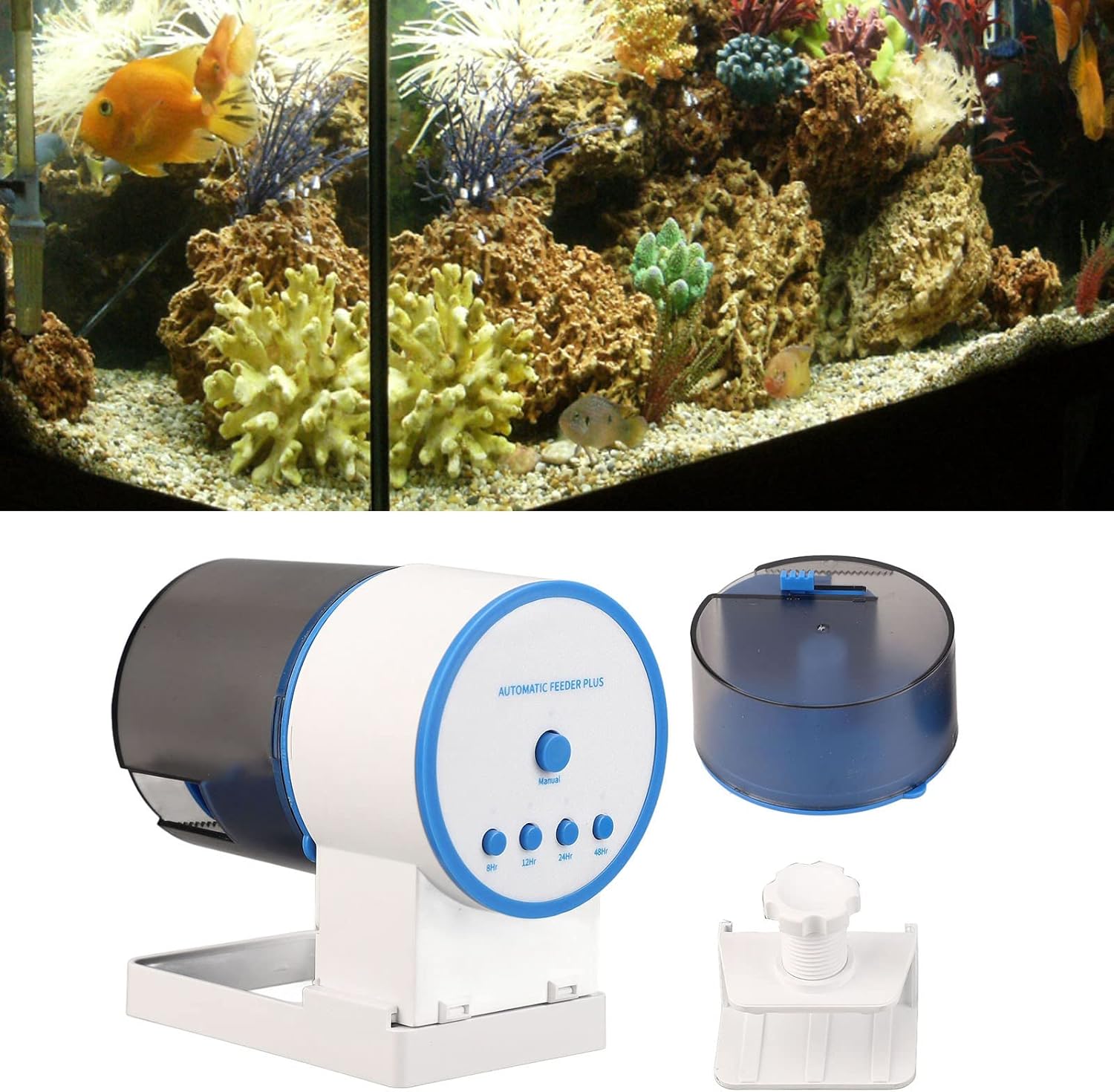 Automatic Fish Feeder, ABS Fish & Pets Automatic Feeders Fish Food Feeder Timer Dispenser Large Capacity Food Dispenser Easy to Operate Food Feeder Timer