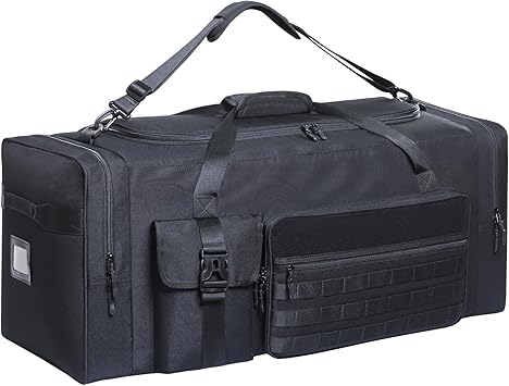 100L Sports Duffle Bag – 32" Large Gear Bag for Men & Youth, Baseball, Soccer & Track Equipment, Heavy Duty Travel Weekender & Flight Duffel with Large Side Pockets (Black)